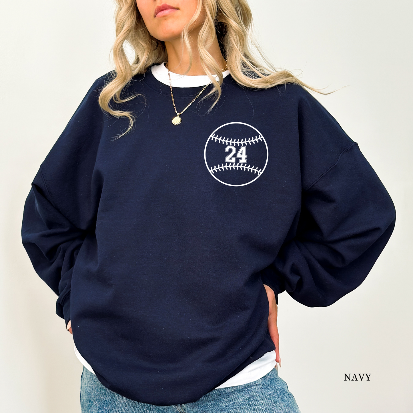 Baseball + Number Sweatshirt (Personalize!)