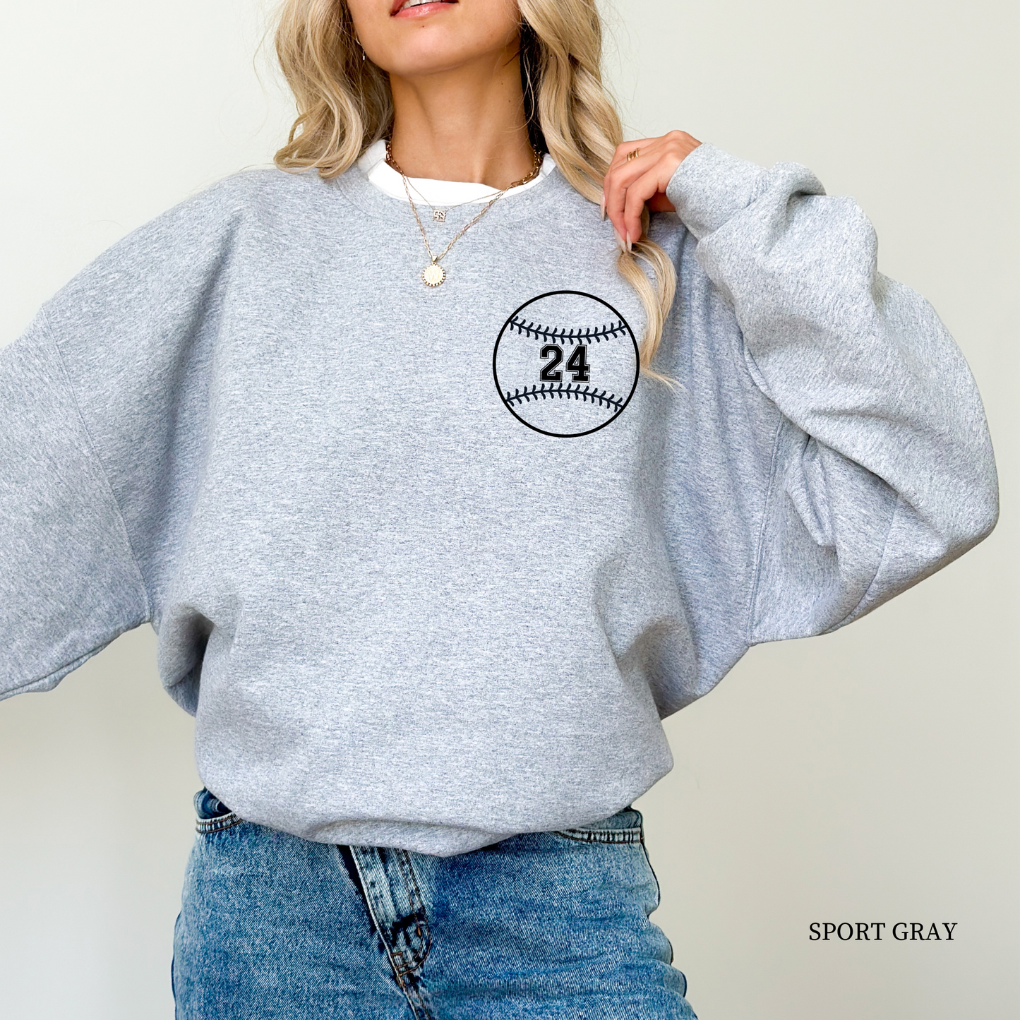 Baseball + Number Sweatshirt (Personalize!)